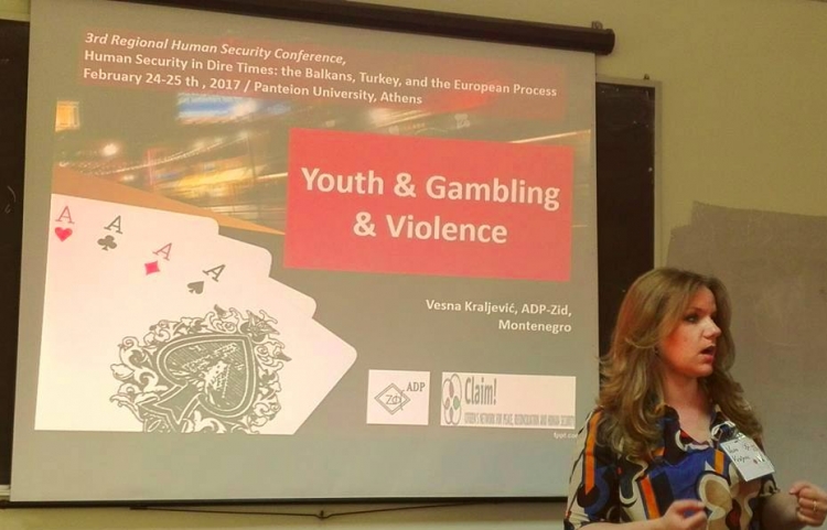 Problem kockanja kod mladih u Crnoj Gori predstavljen u Atini